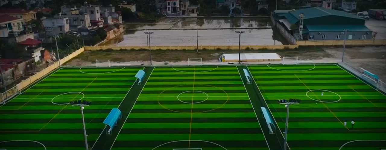 Mô hình thi công sân bóng đá cỏ nhân tạo ở Vĩnh Long
