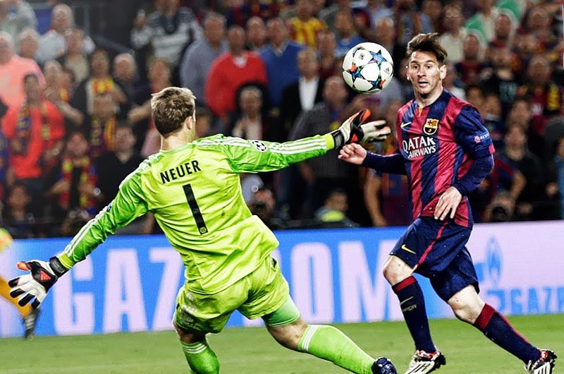 Messi có rất nhiều bàn thắng sử dụng kỹ thuật lốp bóng