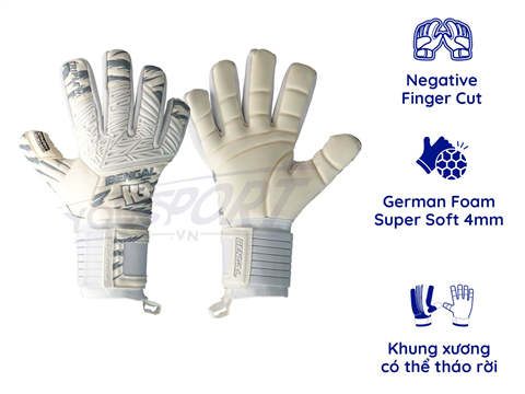 Găng Tay Thủ Môn H3 Bengal Trắng