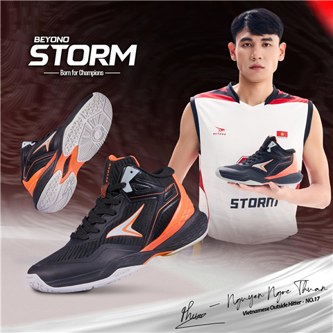 GIày Bóng Chuyền Beyono Storm Đen