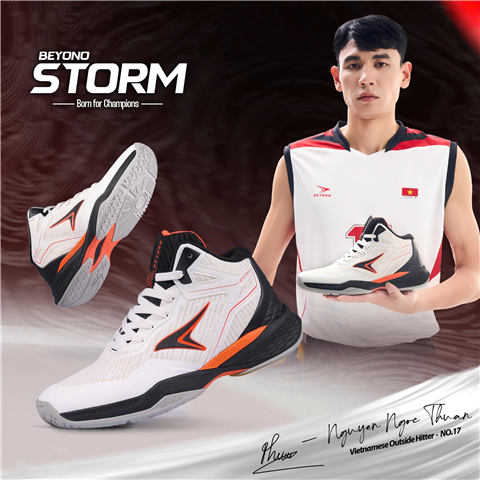 GIày Bóng Chuyền Beyono Storm Trắng