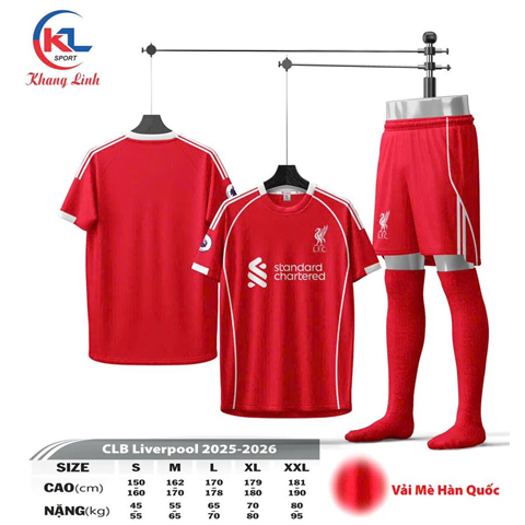 Quần Áo KL Liverpool 25/26 Đỏ