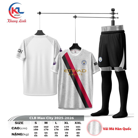 Quần Áo KL Man City 25/26 Trắng Xám