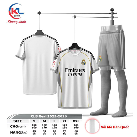 Quần Áo KL Real Madrid 25/26 Trắng