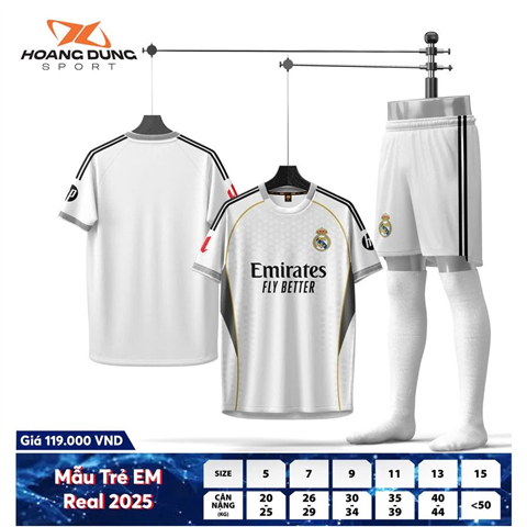 Click để phóng to Quần Áo Trẻ Em HD Real Madrid 25/26