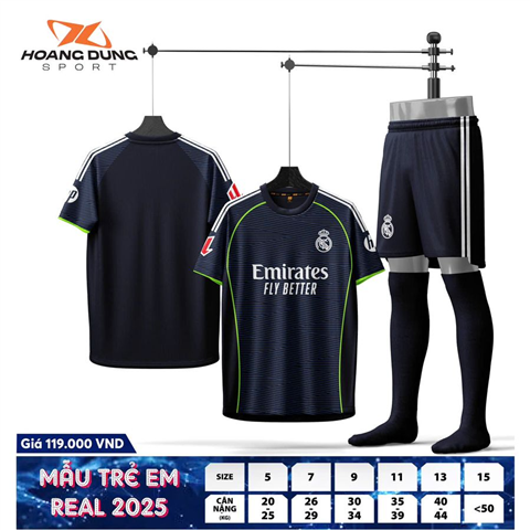 Quần Áo Trẻ Em HD MU Training 25/26 Xanh Đen