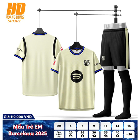 Quần Áo Trẻ Em HD Barca 25/26 Kem