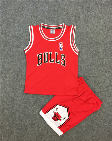 Quần Áo Bóng Rổ Trẻ Em Bulls Đỏ