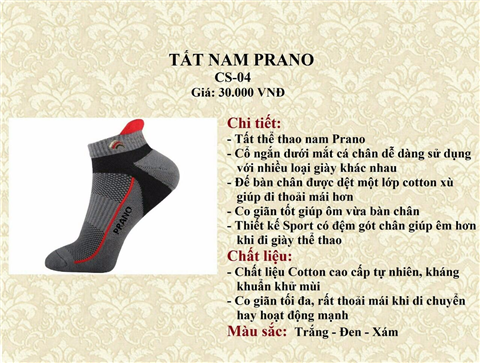 Tất Prano CS-04 Đen