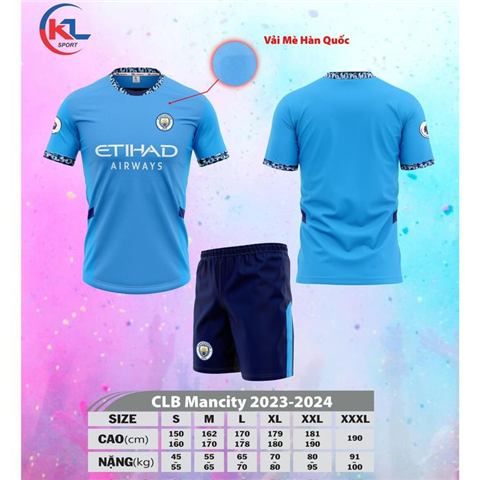 Quần áo KL Man City 24/25 Xanh Biển