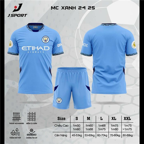 Quần Áo JP Man City 24/25 Xanh Biển