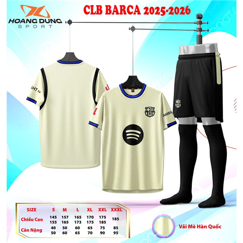 Quần Áo HD Barca 25/26 Kem