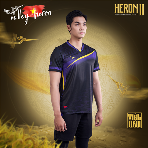 Quần Áo Bóng Chuyền Beyono Heron 2 Nam Đen