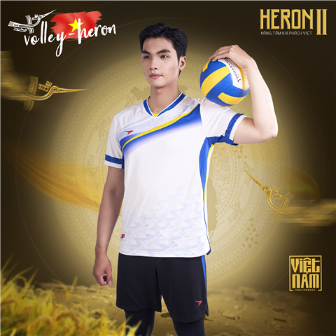 Quần Áo Bóng Chuyền Beyono Heron 2 Nam Trắng