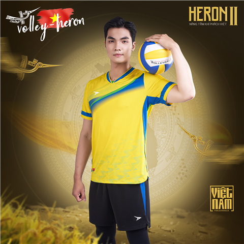 Quần Áo Bóng Chuyền Beyono Heron 2 Nam Vàng