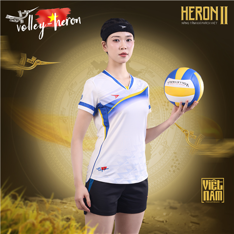 Quần Áo Bóng Chuyền Beyono Heron 2 Nữ Trắng