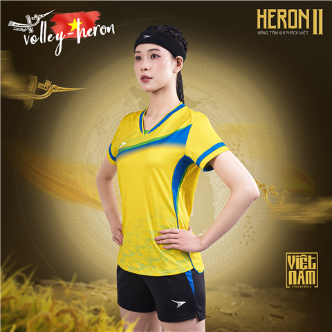 Quần Áo Bóng Chuyền Beyono Heron 2 Nữ Vàng