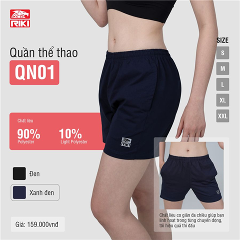 Quần lửng Riki QN01 NỮ Xanh Đen