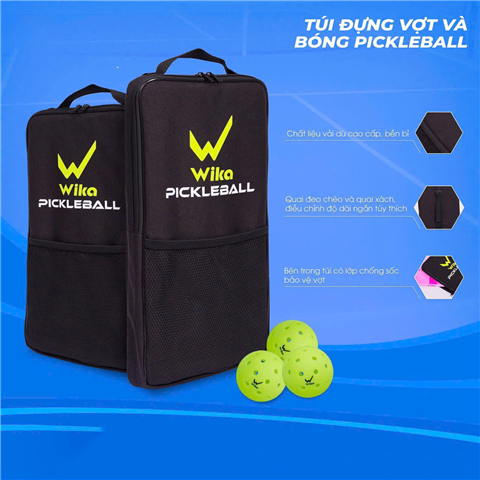 Túi đựng vợt Pickleball Wika Đen