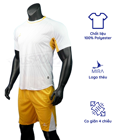 Quần áo bóng đá Mira PTT12 Trắng