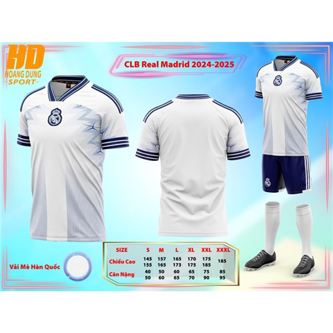 Quần áo HD Real Madrid 24/25 Trắng Xanh