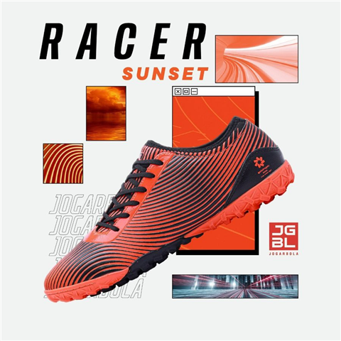 Giày bóng đá Jogarbola Racer TF Đen Cam