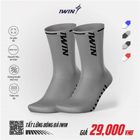 Tất thể thao iWin Xám