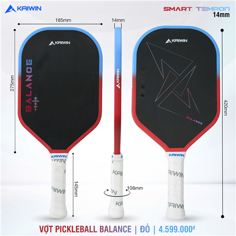 Vợt Pickleball Kaiwin Balance 14mm Đỏ